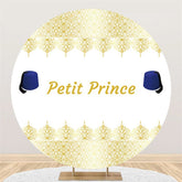 Lofaris Gold Petit Prince Round White Baby Shower Backdrop